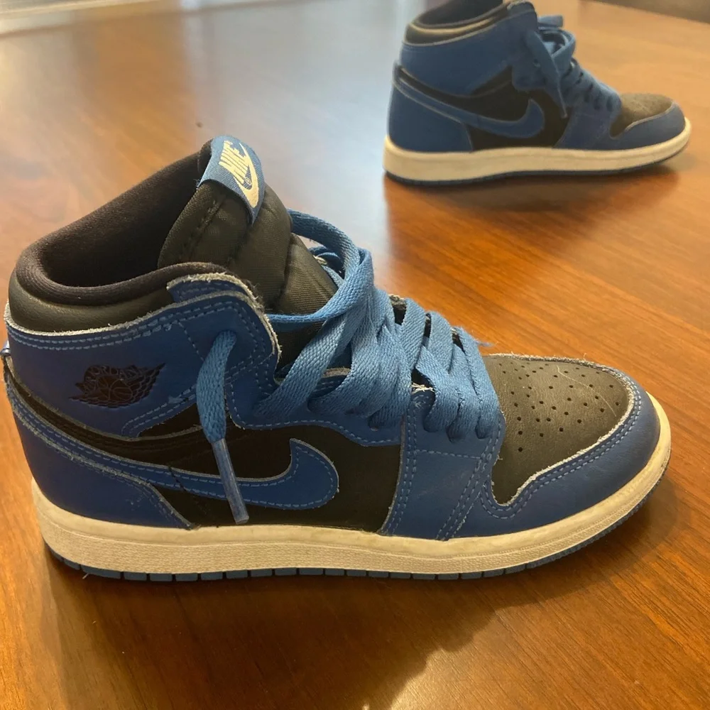 Nike Jordan Kids Blue and Black High-Top Sneakers